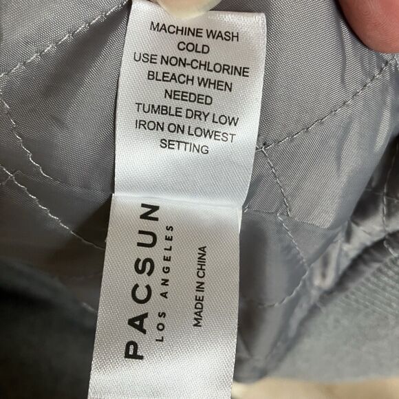 Pacsun Varsity Bomber Jacket Coat Women's Small Gray Oversized - Picture 6 of 7